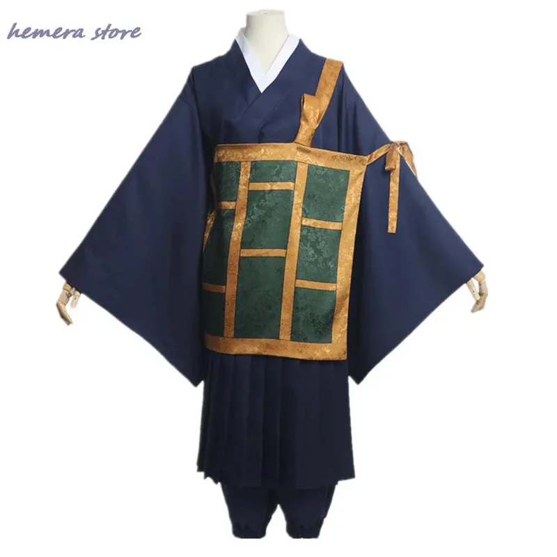 Anime Cos Geto Suguru Cosplay Kostuum Zwart Blauw Kimono School Uniform Anime Clothe Halloween Kostuums Voor Vrouwen Man
