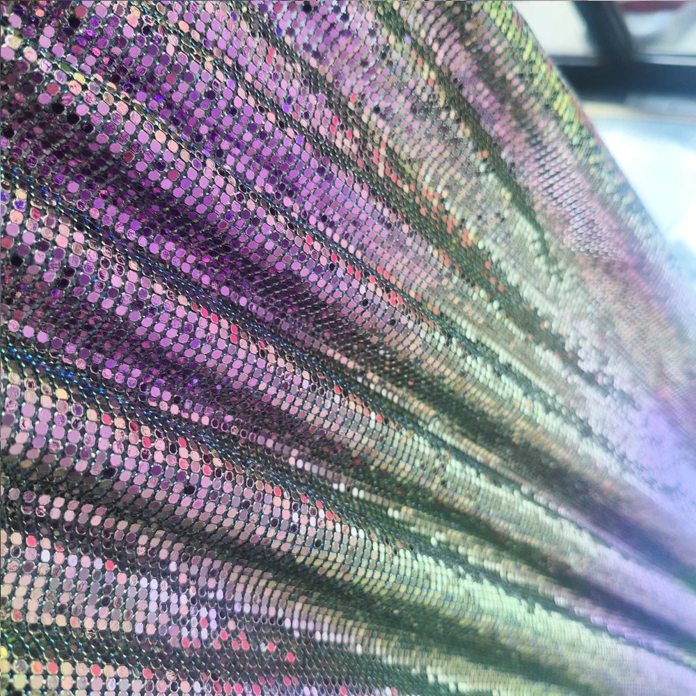 

45*30CM Bling Metal Mesh Fabric Metallic Cloth Sequin Sequined Fabric DIY Doll Belt sewing cloth dress Home Decoration Curtain
