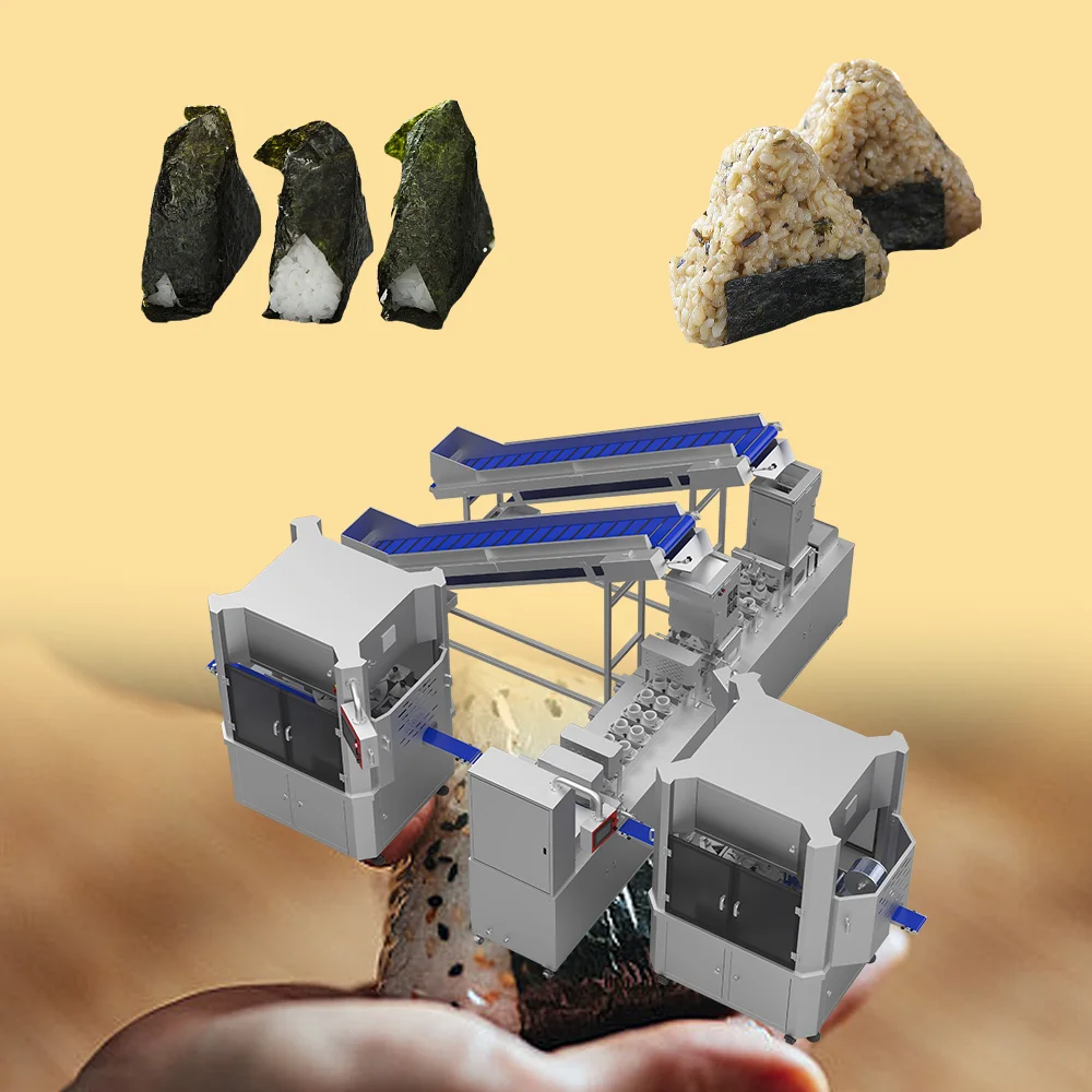 FOODLINE Customized Automatic Onigiri Production Line Triangle Rice Ball Machine Packaging Machine Included