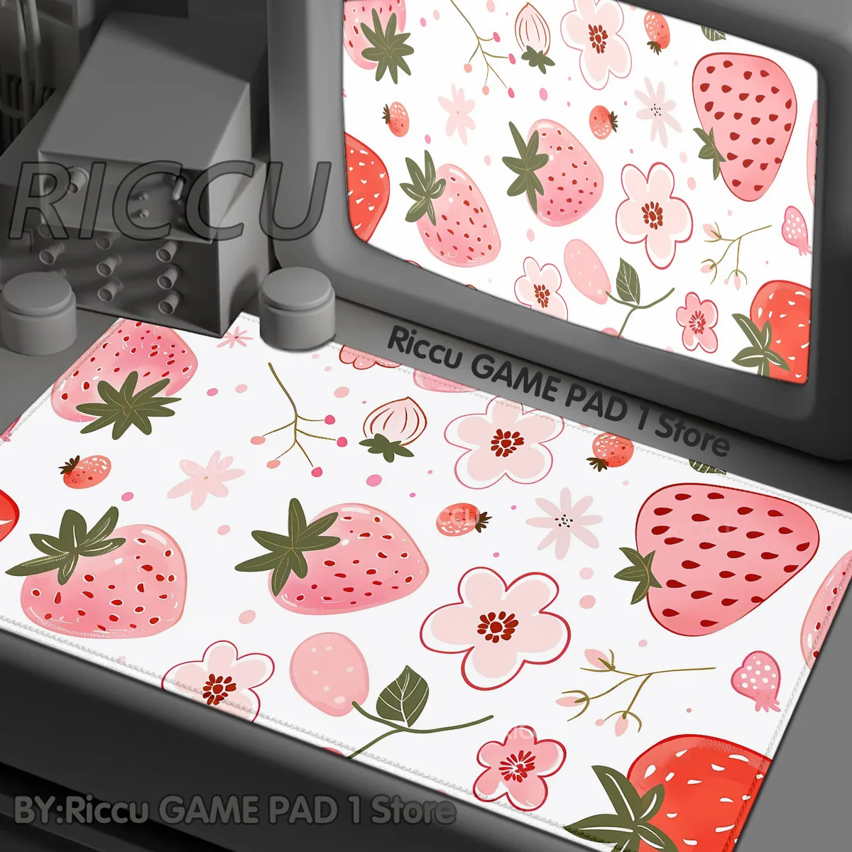 

Large Mouse Mats Strawberry Pattern XXL Mouse pad Large Anime Gaming Accessories Mause Pad Carpet Keyboard Deskmat PC