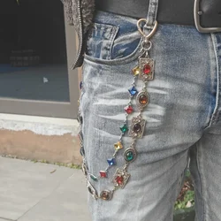 Retro Agate Colorful Pants Chain New Styles For Men And Women Light luxury Goods Waist Accessorie One's Waist Hip Hop Jewelry