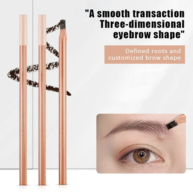 Wooden Hard Core Tattoo Eyebrow Positioning Pen Waterproof Anti-Sweat Eyebrow Pencil For Filling And Outlining Tattoo Tool