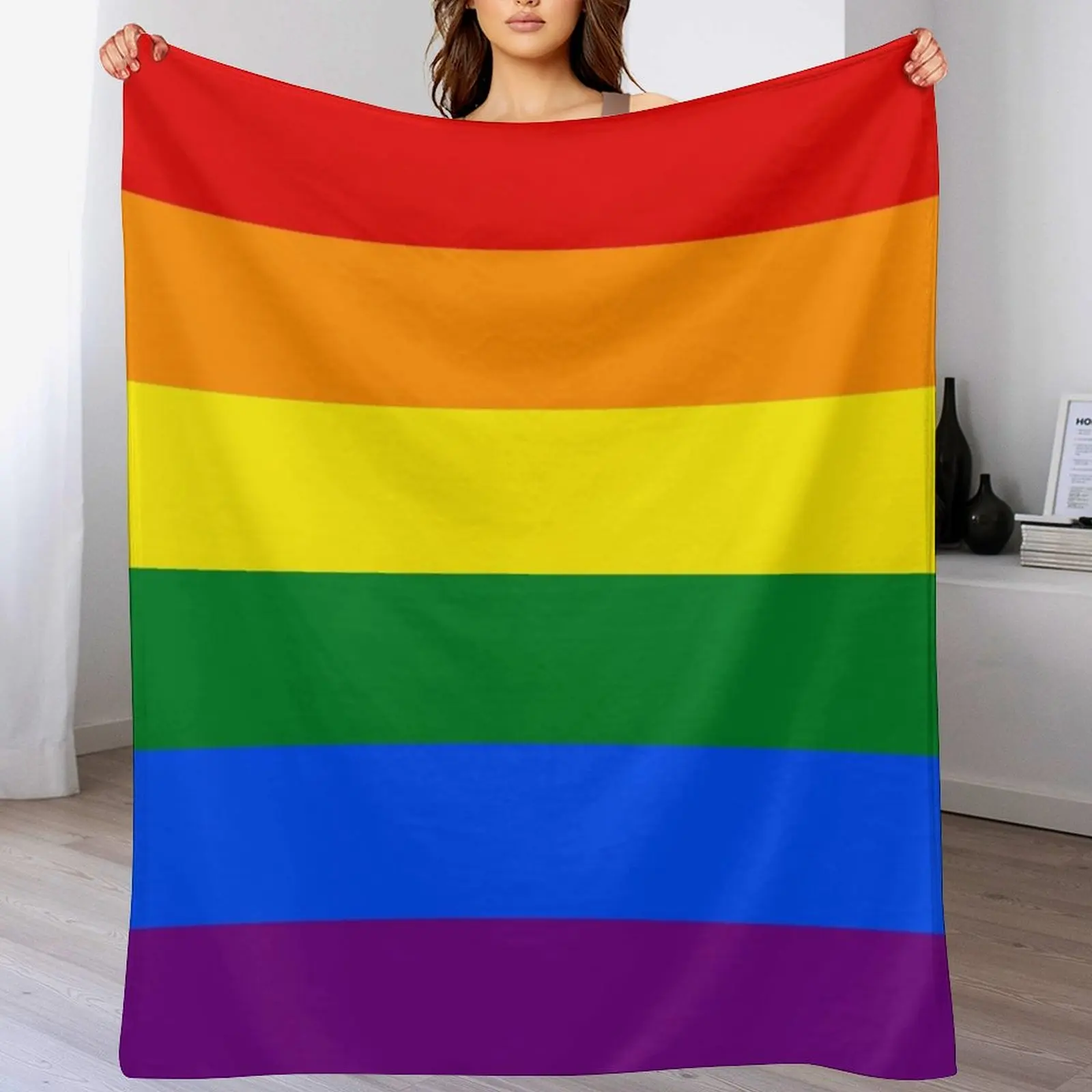 

Gay Pride Rainbow Flag Throw Blanket Bed Cute Plaid Thins Softest Blankets