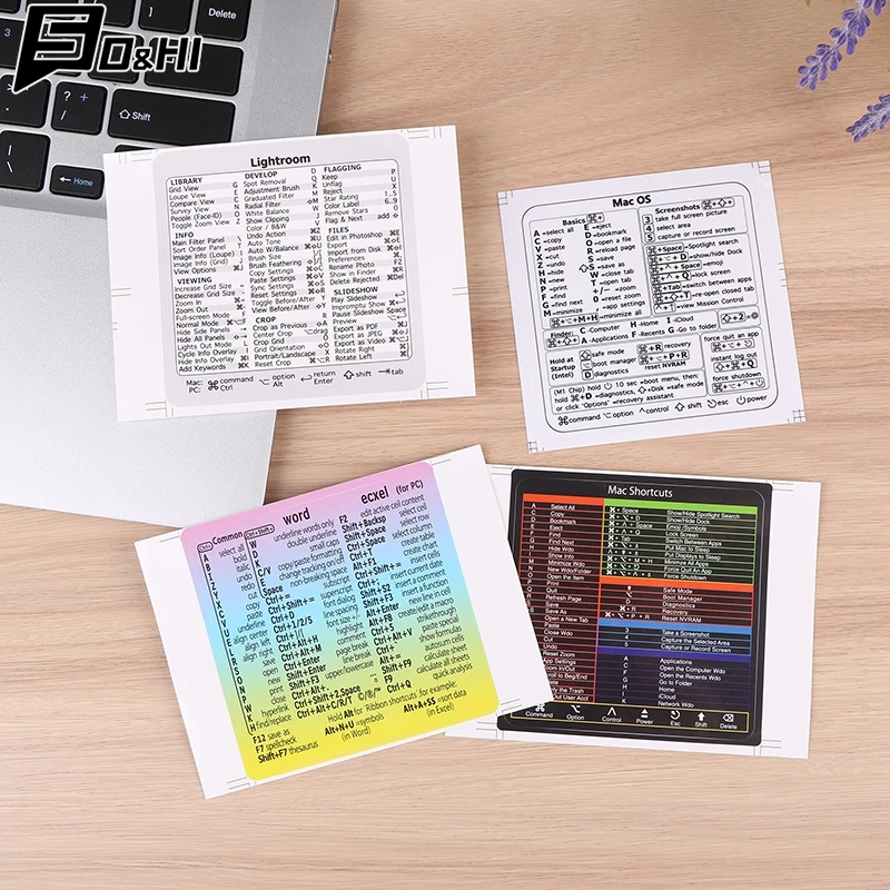 Pegatina de atajo de ordenador para teclado de referencia de Windows/palabras, pegatinas adhesivas extraíbles para guía de teclado de referencia rápida, 2 uds.