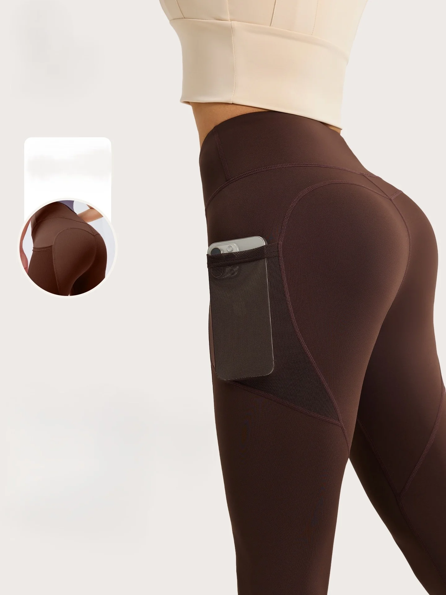 

Yoga Pants Extra Long Women Exercise Khaki Ultra Comfortable All-Season Bare-Skin Bell-Bottom Touch Shape Outer Side-Cut Style