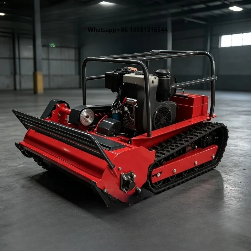 Tracked Remote Control Lawn Mower High Efficiency for Garden All Terrain Use