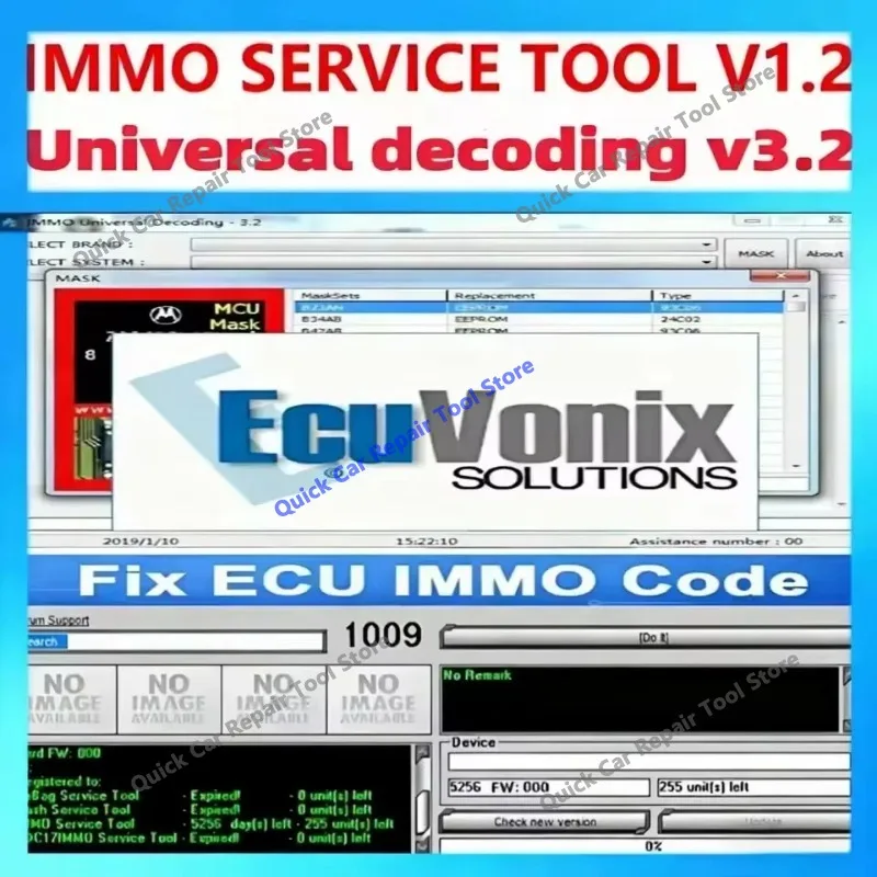 2026 HOT EDC IMMO SERVICE TOOL V1.2 Car Repair Software PIN CODE EcuVonix Decoding V3.2 Immo Off CALCULATOR BSI VDO DASHBOARD