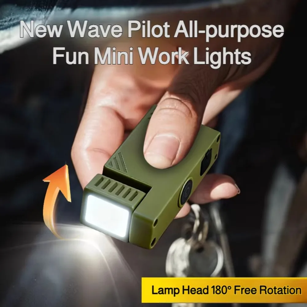 

High Brightness Mini Flashlight USB Rechargeable Waterproof Hanging Work Light Magnetic Adsorption Ajustable-angle