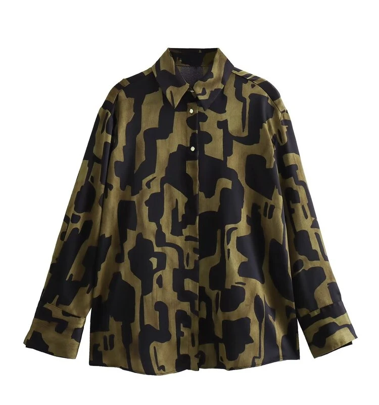 

Шелковая атласная юбка с высокой талией и принтом, женский модный комплект, зима 2023, Новое поступление, повседневная одежда Ele