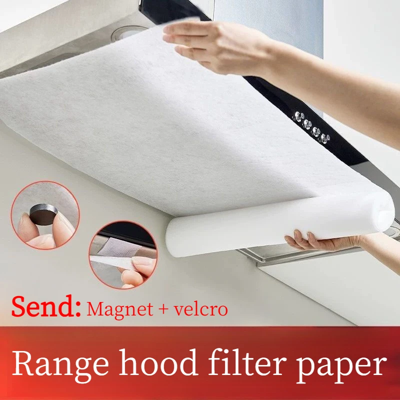 Thickened Range Hood Filter Paper, Heat Resistant Kitchen Oil Absorbing Cotton Grease Sticker Membrane for Home Use