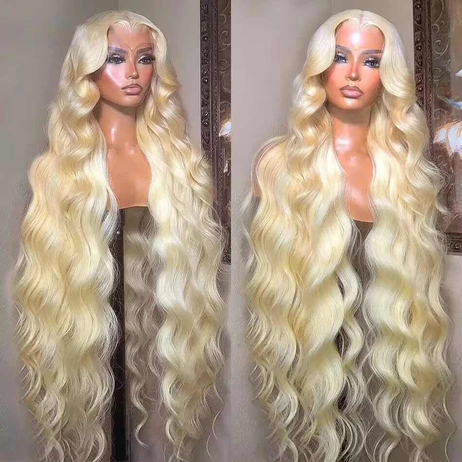 613 Honey Blonde Wig  36 38 Inch HD Transparent Body Wave Lace Front Wig 13x4 Colored Frontal Human Hair Wig For Women 220%