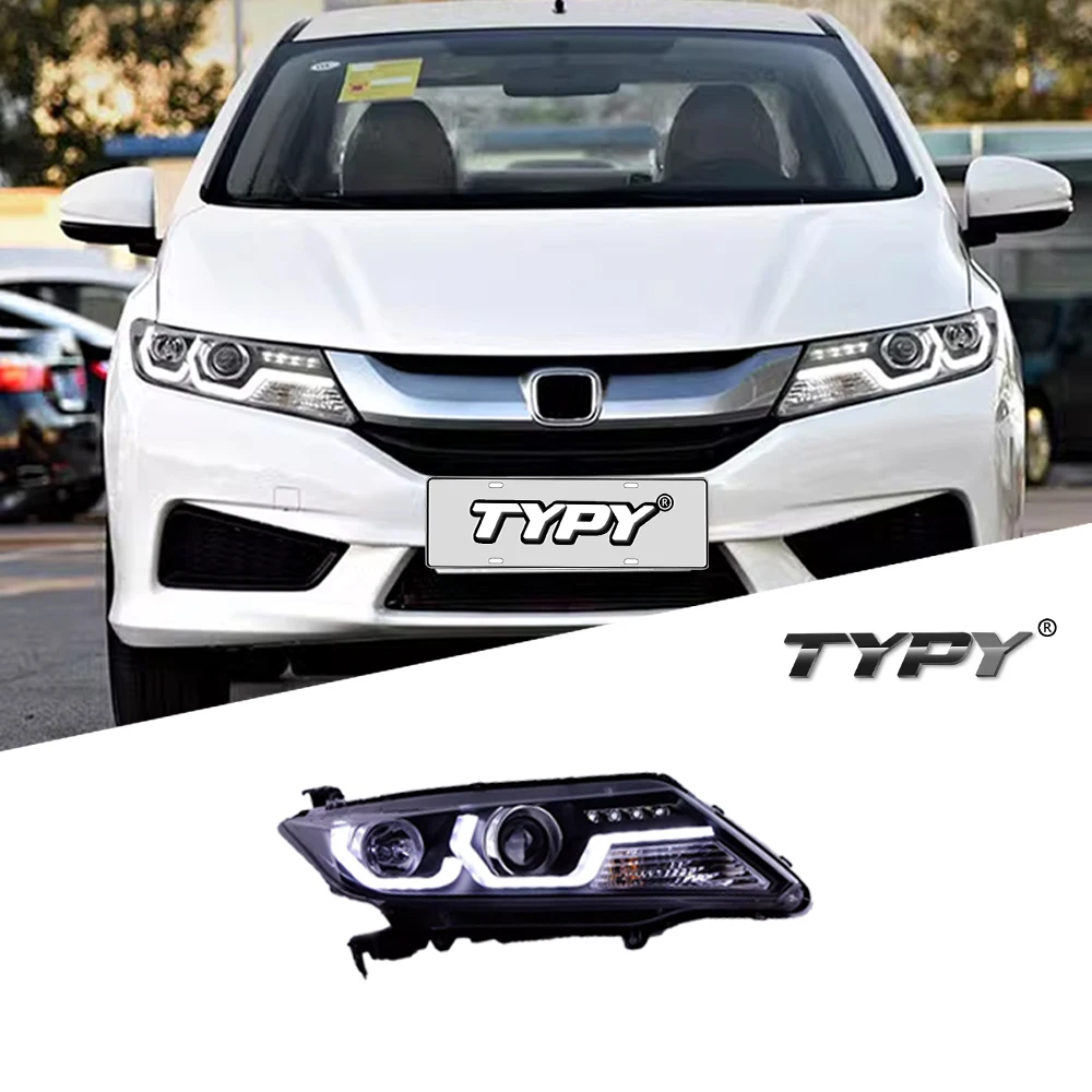 

TYPY New LED Headlight Upgrade Modified Full Head Lamp For Honda CITY 2015-2019 Turn Signals Daytime Running Lights