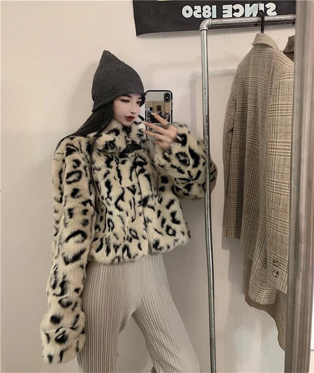 Vintage leopard print cotton short coat female autumn and winter thickened 2024 new Korean version of loose fried street blouse