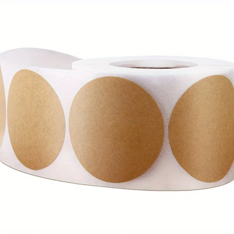

500 Kraft Paper Sticker RollPackaging and Label Stickers for JewelryCrafts and Canned Products Adhesive Label Packaging Supplies