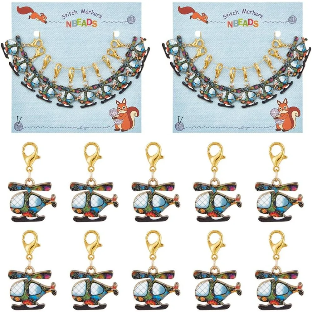 

20 Pcs Helicopter Stitch Markers Enamel Alloy Crochet Marker Removable Lobster Clasp Locking Knitting Markers for Knitting