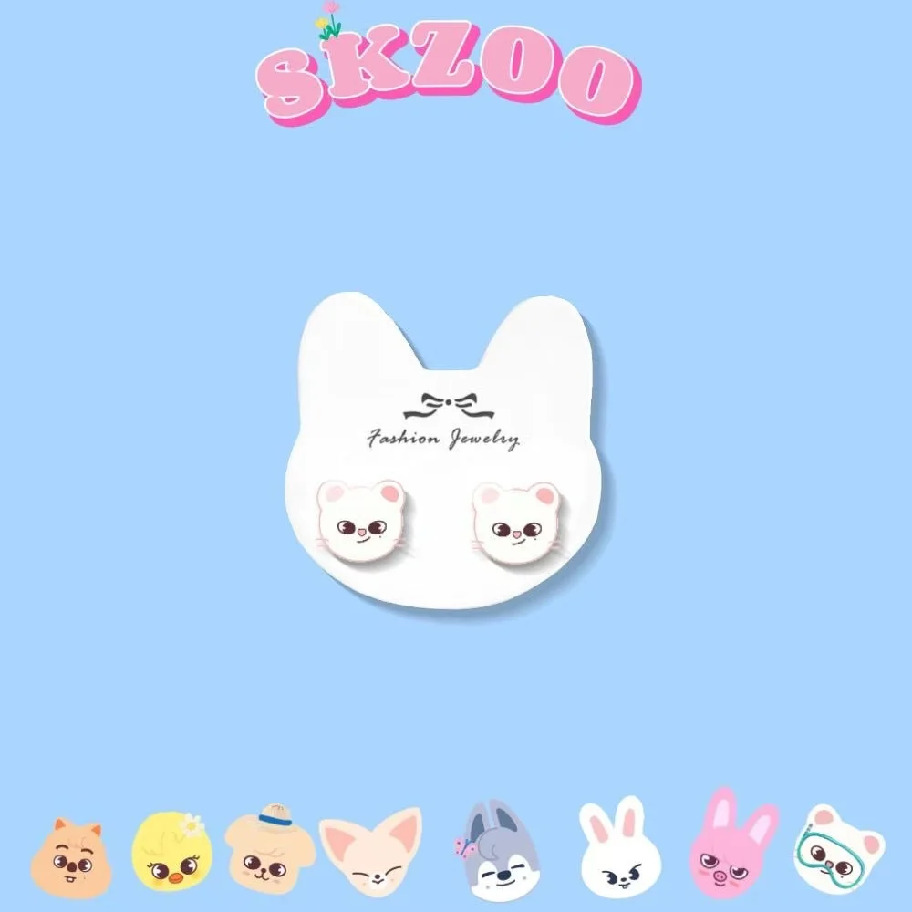 

skzoo Cute Stray Kids SKZOO 925 Silver Earrings Hypoallergenic Ear Piercing Jewelry Creative Kpop Idol Accessories