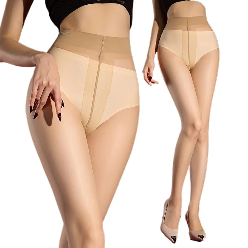 Women Invisible Stocking High Waist Soft Mask Fabric T Crotch Matte Pantyhose Temptation Ultra-Thin Elastic Transparent Socking