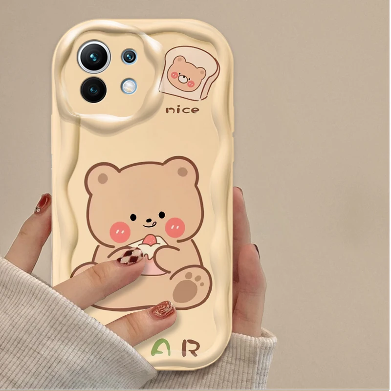 جميل القهوة الدب قضية الهاتف ل Xiaomi POCO X7 X6 X5 X3 NFC F7 الترا F6 F5 برو F4 F3 GT M5S C65 C75 M3 M4 M5S M6 M7 برو 4G 5G