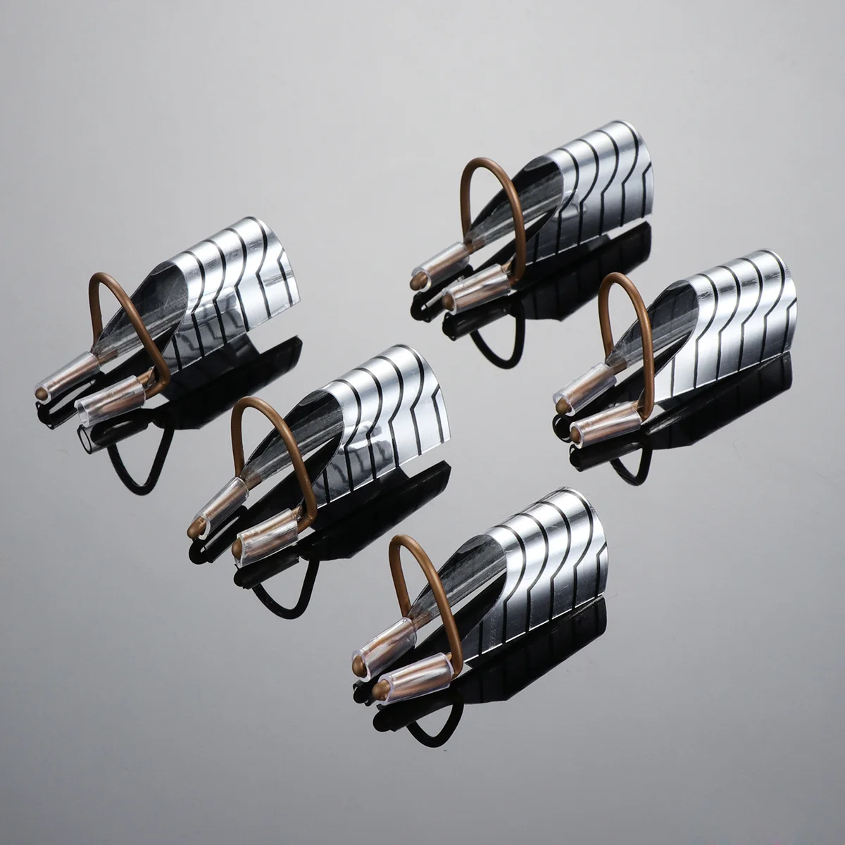 5 個ネイルホイルアートシルバー再利用可能なエクステンションフォームネイルトリートメントツール偽爪用キューティクル除去プロフェッショナルホームサロン