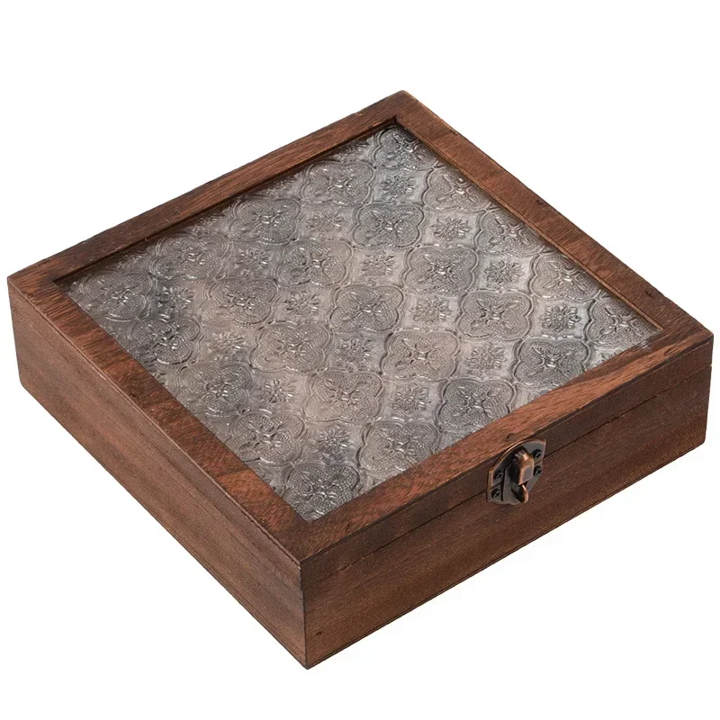 Organize the clamshell wooden box