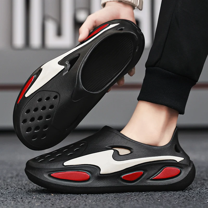 Summer Men\'s Sandals Personalized Mens EVA Waterproof Shoes Fashion Men Slip-on Outdoor Slippers Men Comfortable Bathroom Slides