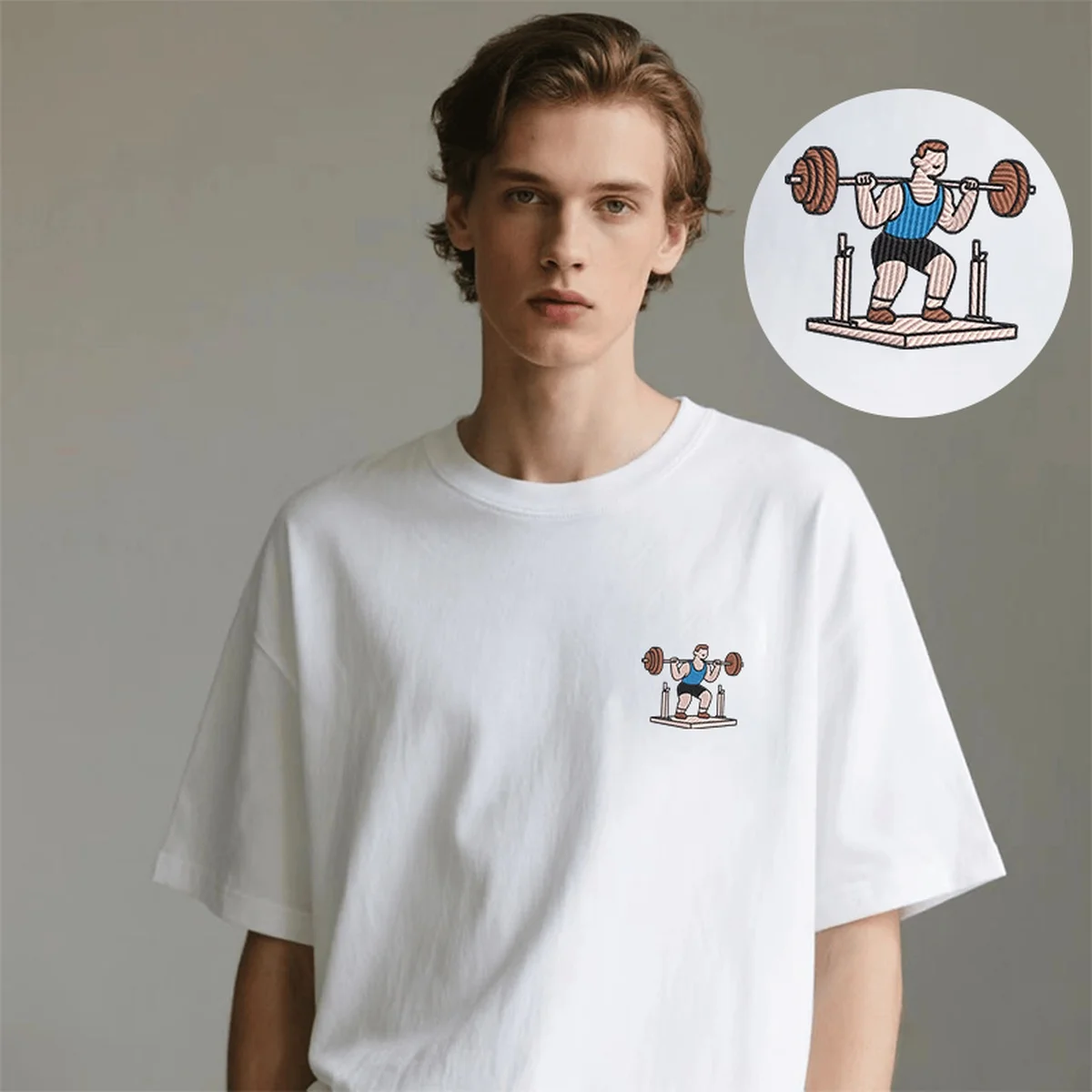 

Strong Men Women T-Shirt Y2K Style Embroidery Luxury Cotton Top Tees Cozy Embroideried Pear Athlete Art Gatherings Nice T-Shirts