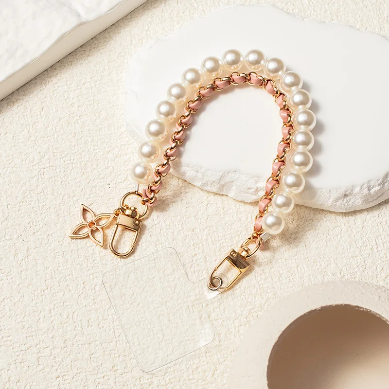 

Metal Pearl Mobile Phone Lanyard, Anti-lost Bag Key Pendant