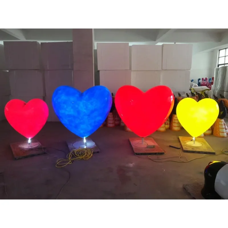 Luminous love sculpture ornament outdoor fiberglass garden landscape courtyard shopping mall scenic spot festival atmosphere