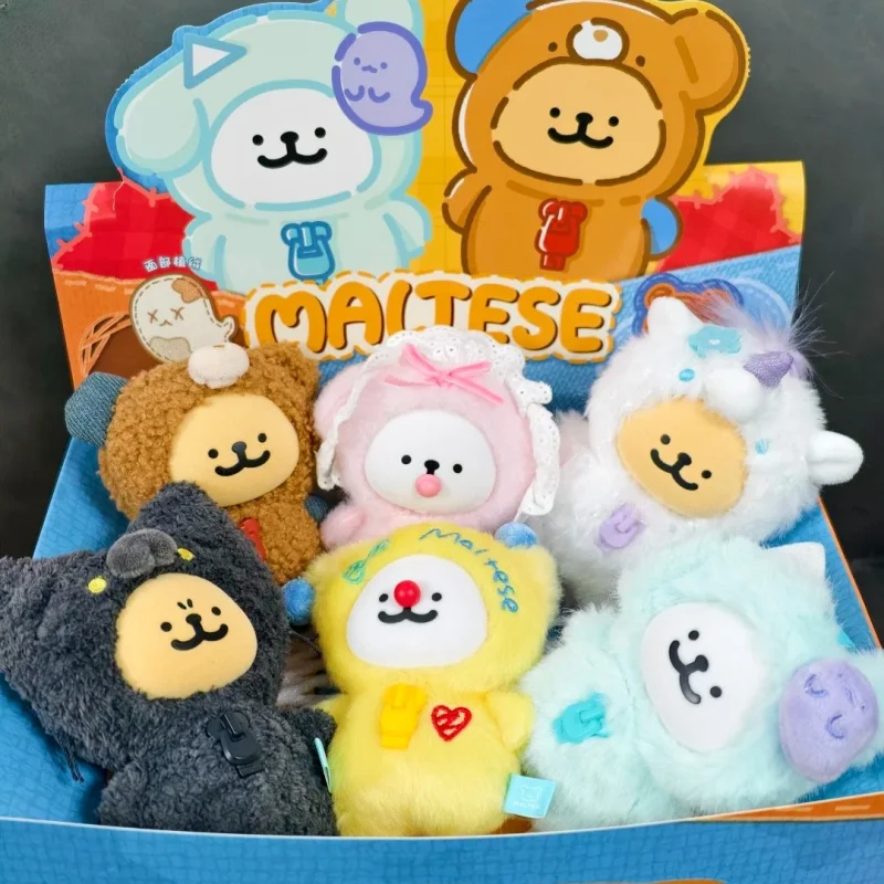 

In Stock Authentic Maltese Dog Plush Blind Box Pendant Soft Vinyl Face Plush Toy Bag Decor For Adult Collection