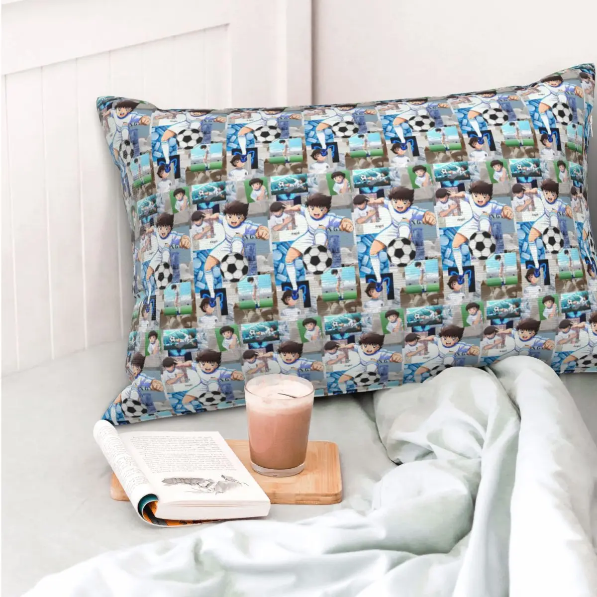 Ozora Oliver Atom Capitan Tsubasa Funda de almohada rectangular, funda de cojín decorativa para dormitorio, cama, hogar, almohada decorativa