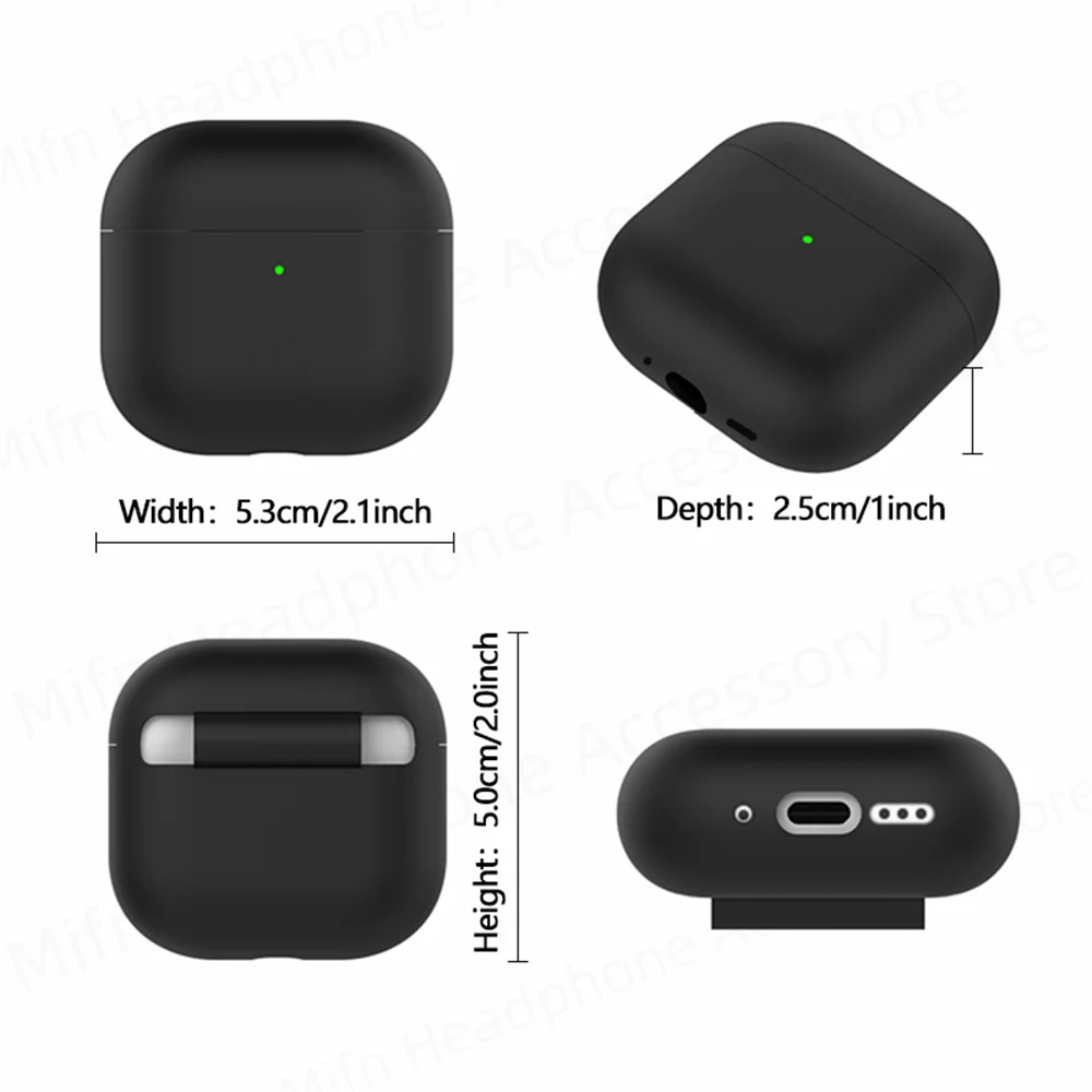 ﻿ headset case For 2024 New Apple AirPods 4 Soft Silicone Protect Cover Solid color silicone earphone cover for Airpods 4 USB C