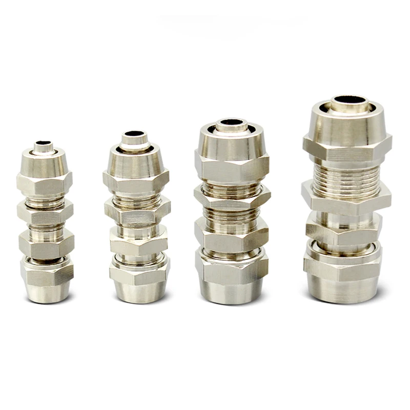 Pneumatic Fitting KL-PM4/6/8/10/12/14/16 Quick Twist Straight Threa Copper Nickel Plated High Voltage Lock Female Air Connector