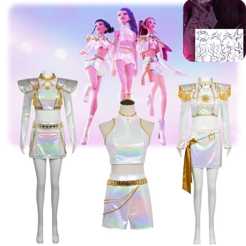 

Movie Kpop Demon Hunters Rumi Mira Zoey Cosplay Costume Stage Colorful Leather Uniform for Adult Kids Halloween Roleplay Outfits