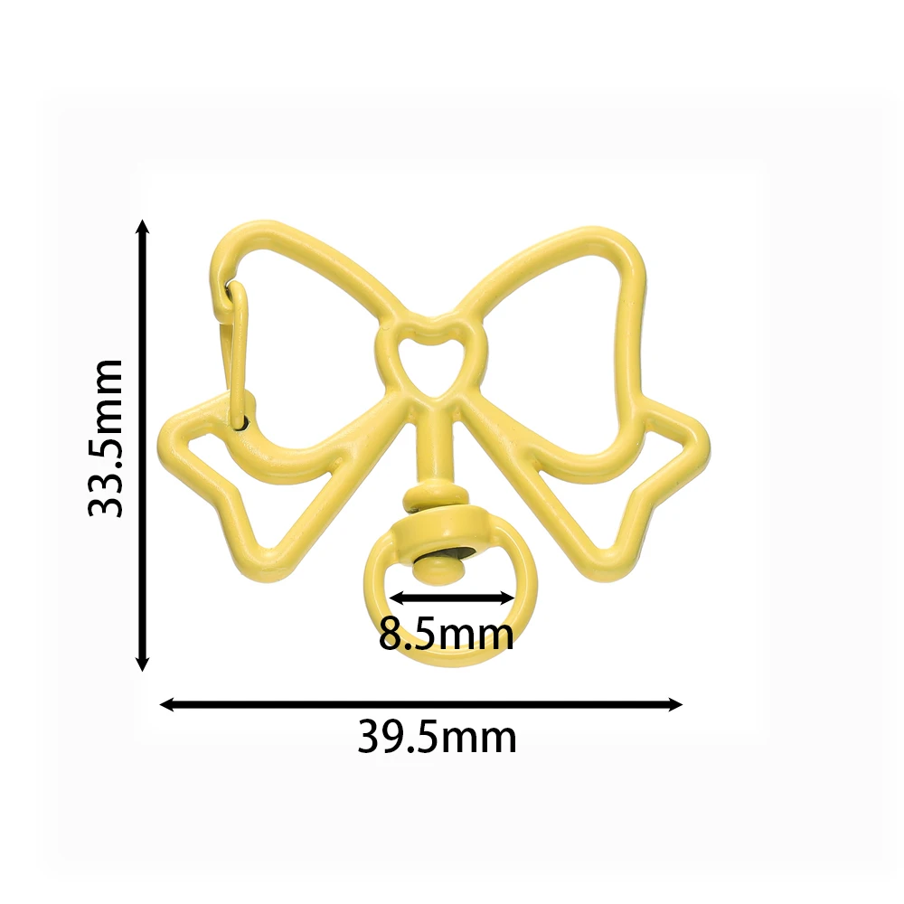 5pcs/Lots Alloy Bowknot Keychain Clasp Colorful Bow Lobster Claw Clasp with Key Ring for DIY Bag Charm Jewelry Making Supplies