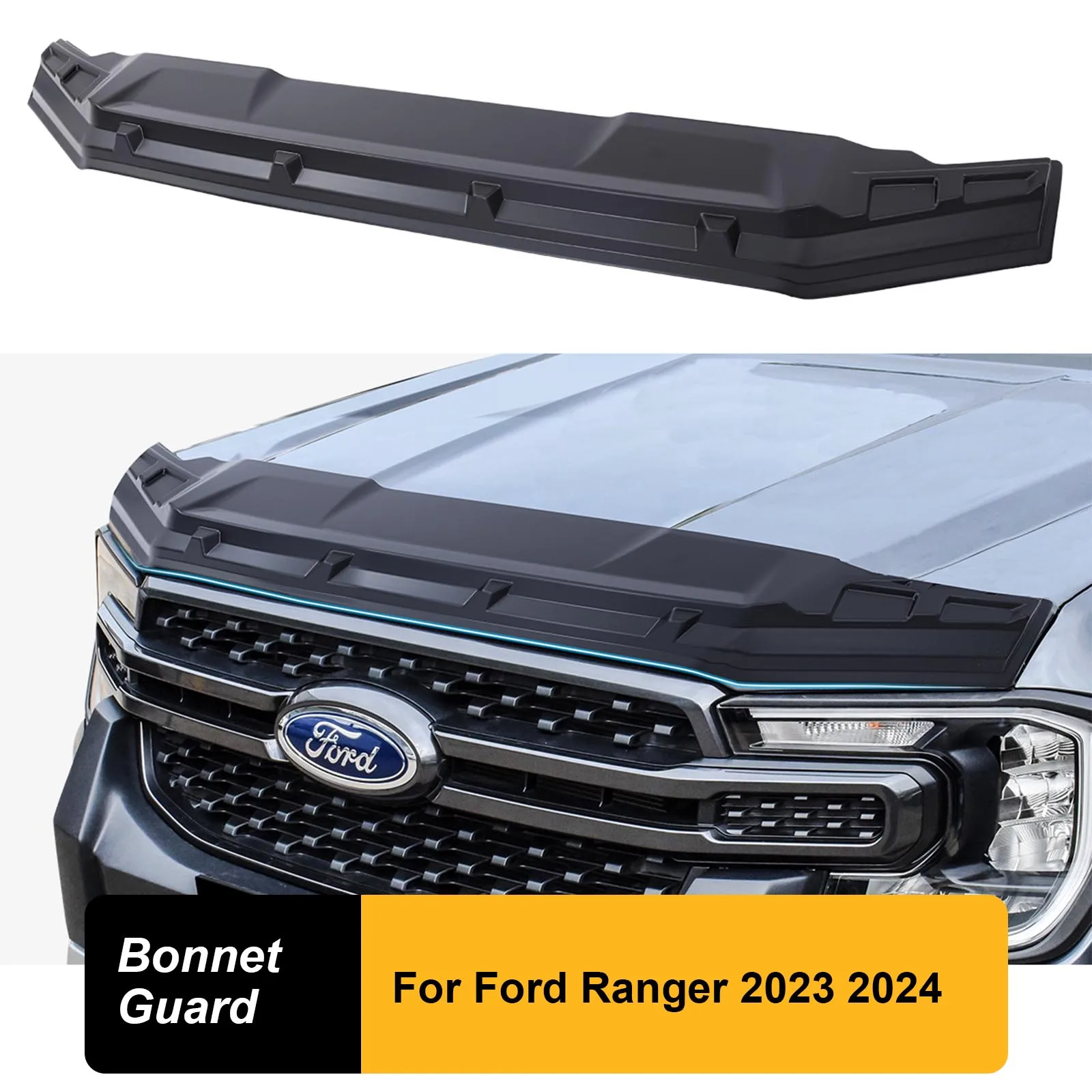 Bonnet Vent Trim Bonnet Guard Protector Stone Wind Deflector For Ford Ranger 2023 2024 Wildtrak XLT XLS XL Next Gen Accessories