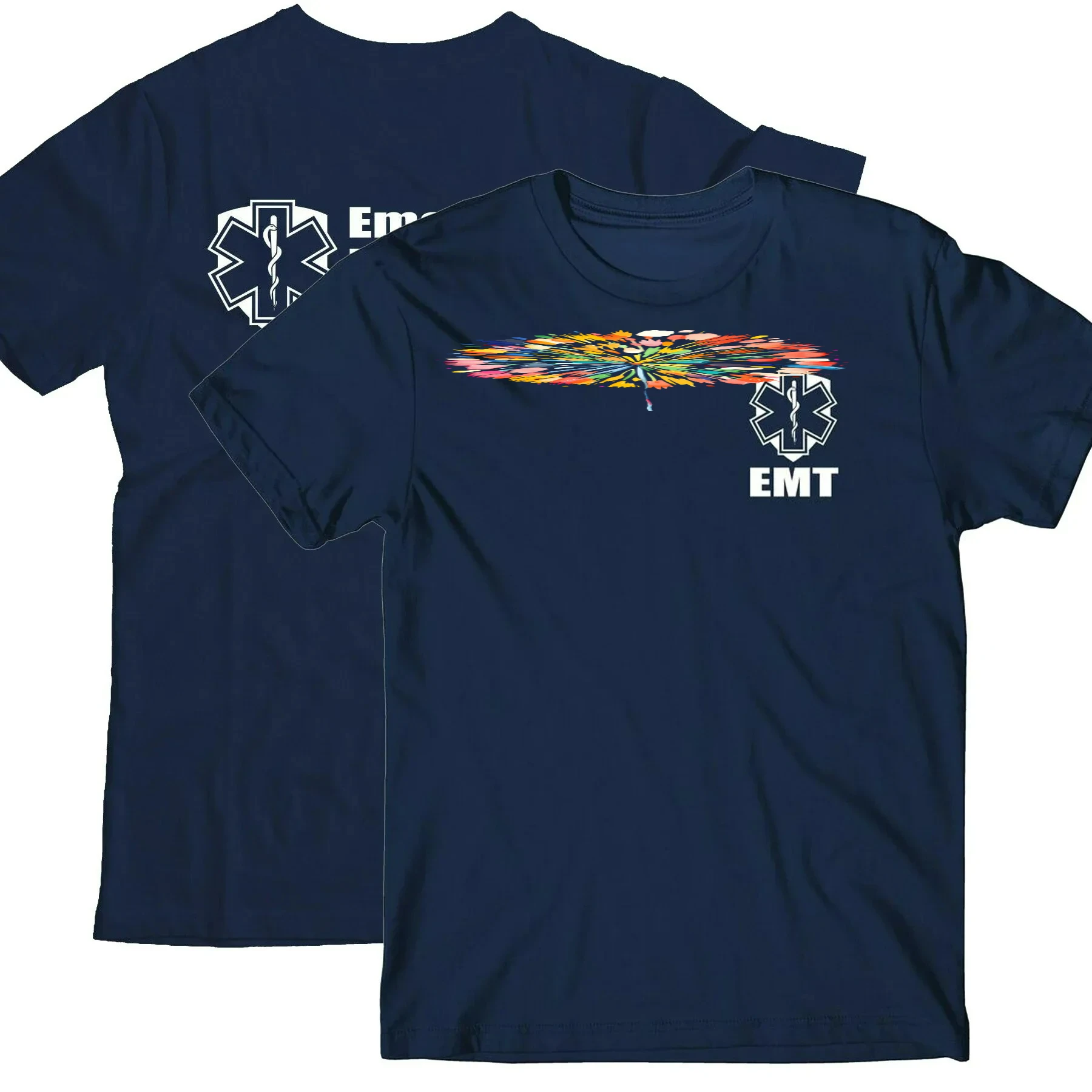 EMT Star of Life Badge First Responder T-Shirt 100% Cotton O-Neck Summer Short Sleeve Casual Mens T-shirt Size S-3XL