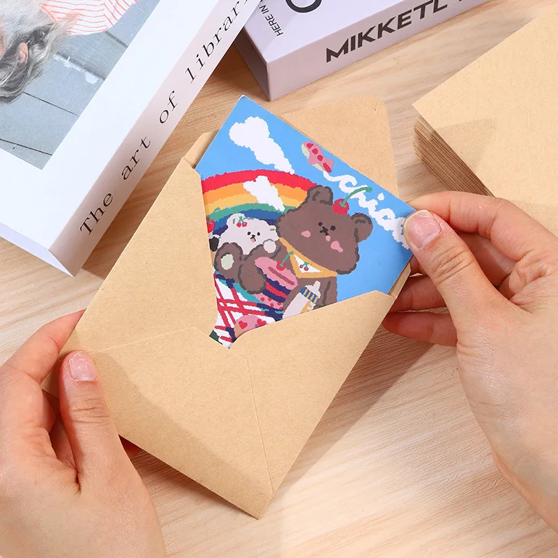 

20pcs Kraft Envelopes 120g Paper 10x10cm 16x16cm for Wedding Invitations Postcards Gift Boxes Packaging And Storage Stationery