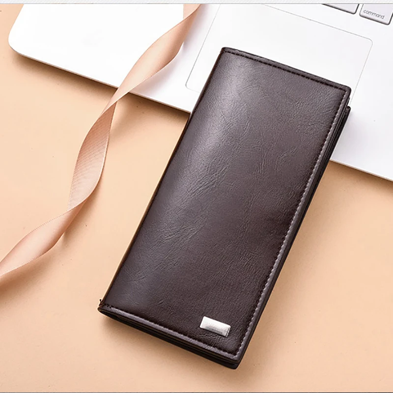 Men Long Wallets Section Fashion Simple Coin Bag High Capacity ID Card Holder Purse Clutch With Zipper Mobile Phone Bags