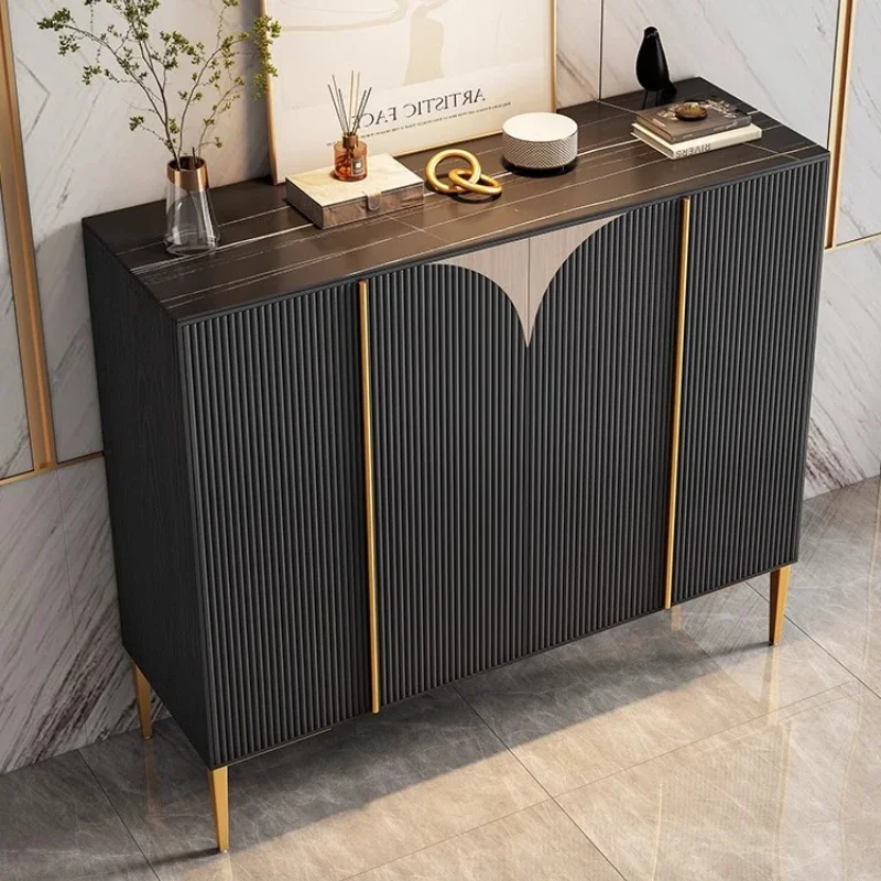 Multipurpose Bamboo Storage Closed Cabinet Entrance Hall Shoemaker Light Luxury Four-door Shoe Rack Minimalist Home Furniture