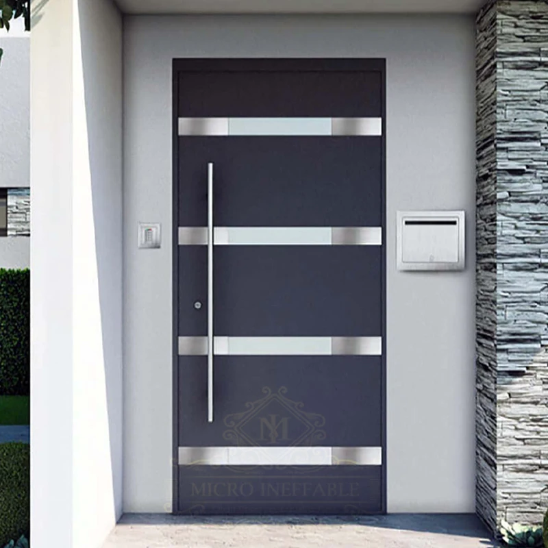 

China'S Modern Main Door Design Luxury Style Security Exterior Anti-Theft Stainless Steel Metal Entry Door