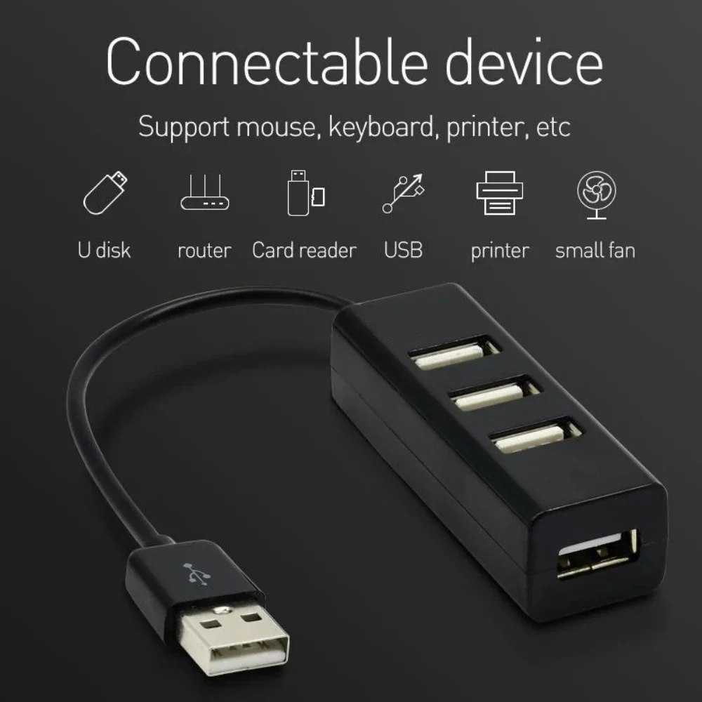4 In 1 USB2.0 HUB Multi Port USB Expander Adapter High Speed Hub USB2.0 Spliter Converter All In One For PC Computer Accessories