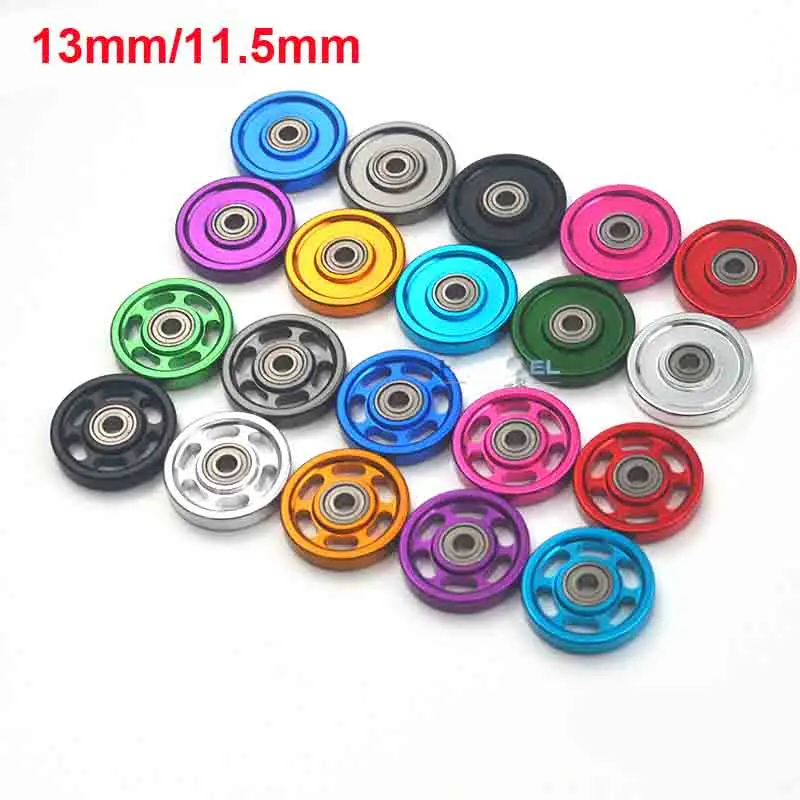 2PCS 95301 95499 15437 94860 13mm/11.5mm Aluminum Rollers Hollow Wheel Guide Roller Tamiya Mini 4WD Car Spare Homemade Parts