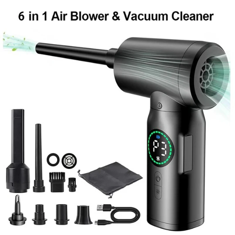 

6 in1 Wireless Vacuum Cleaner Car Vacuum Cleaner 500000rpm Duster Handheld Vacuum Pump For Home Portable Cordless Strong Suction