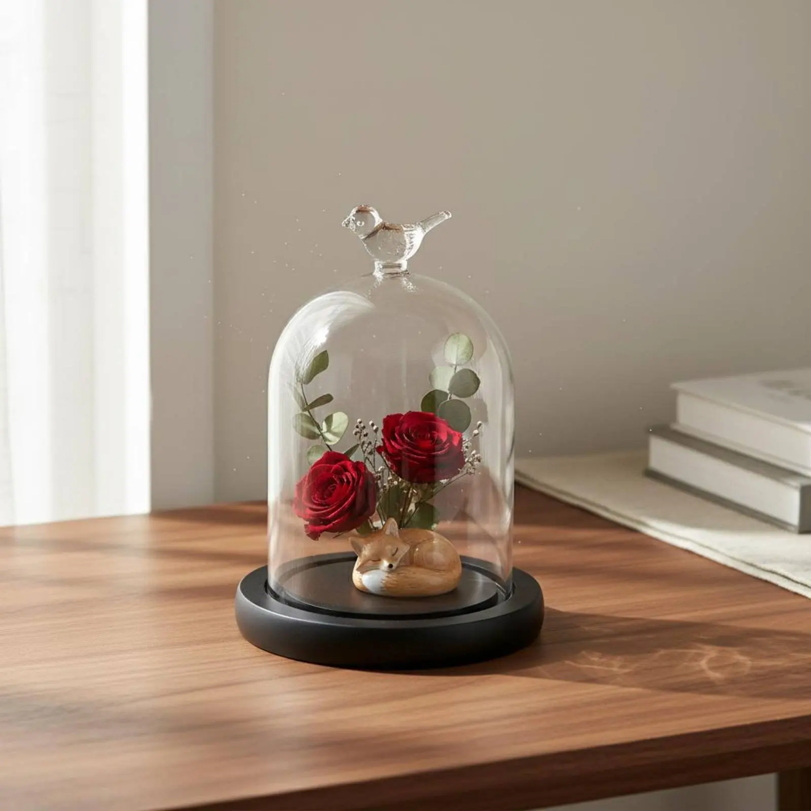 Preserved Flower Display Jar Great Gift Notion Glass Dome Display Stand Cloche Dome Jar Modern Minimalist Design for Coffee Shop