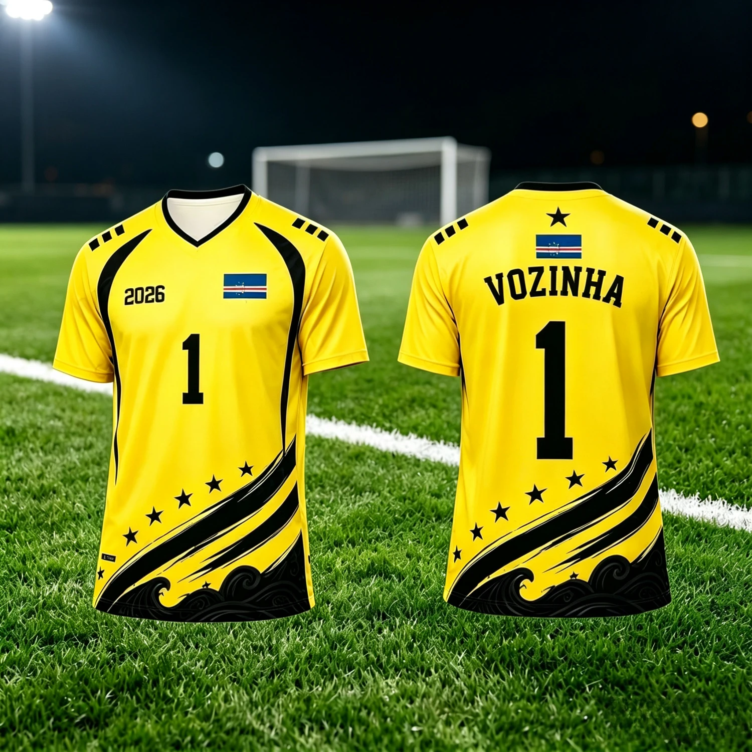 2026 Vozinha Cape Verde Football Jersey 3D Tshirt Men Summer Sports Breathablek Quick-dry Jersey Family Matching Clothing