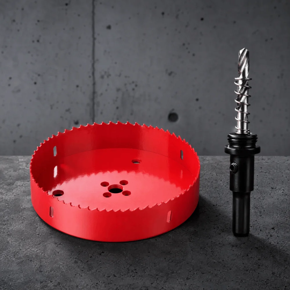 M42 High Speed Steel Hole Saw Cutter 200mm Diameter 7-7/8 Inch Drill Bit Set Bi-Metal Construction With Pilot Drill Bit