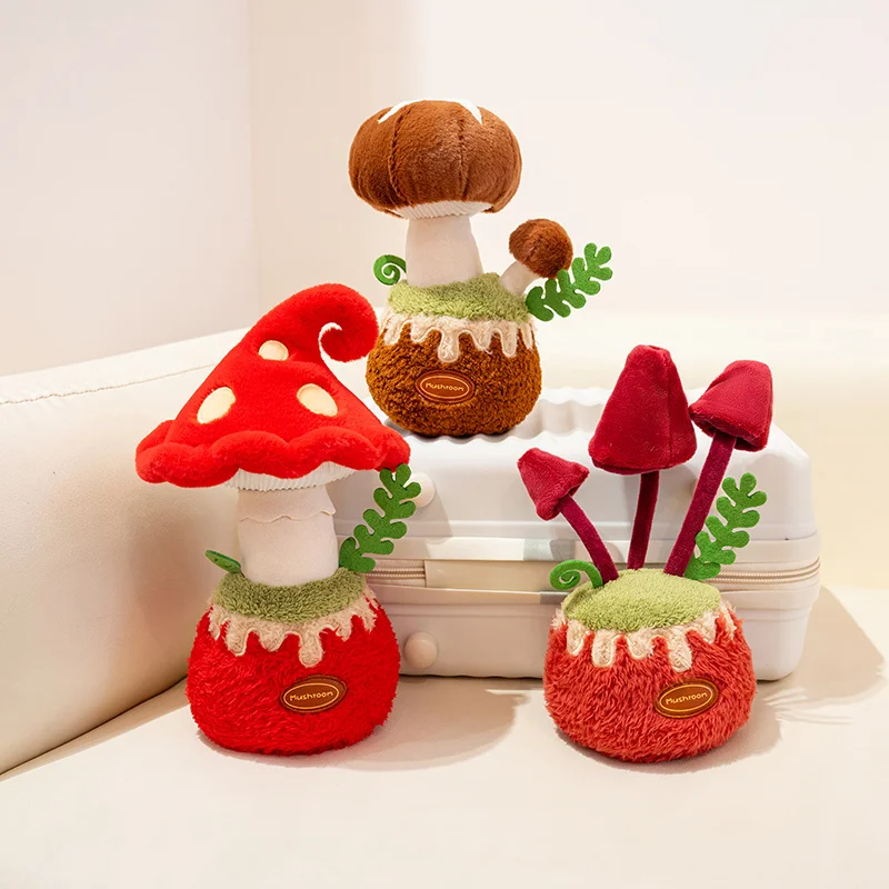 

Мягкая плюшевая игрушка-гриб в горшке, 20 см, имитация гриба шиитаке, кукла-растение, отличный декор для дома и автомобиля