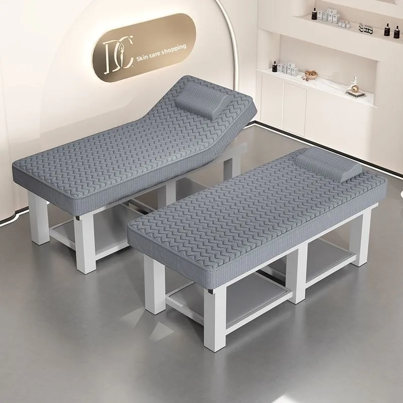 模様刺繍まつげ灸マッサージベッド美容院専用マッサージ理学療法ベッド無垢材ラテックス美容ベッド