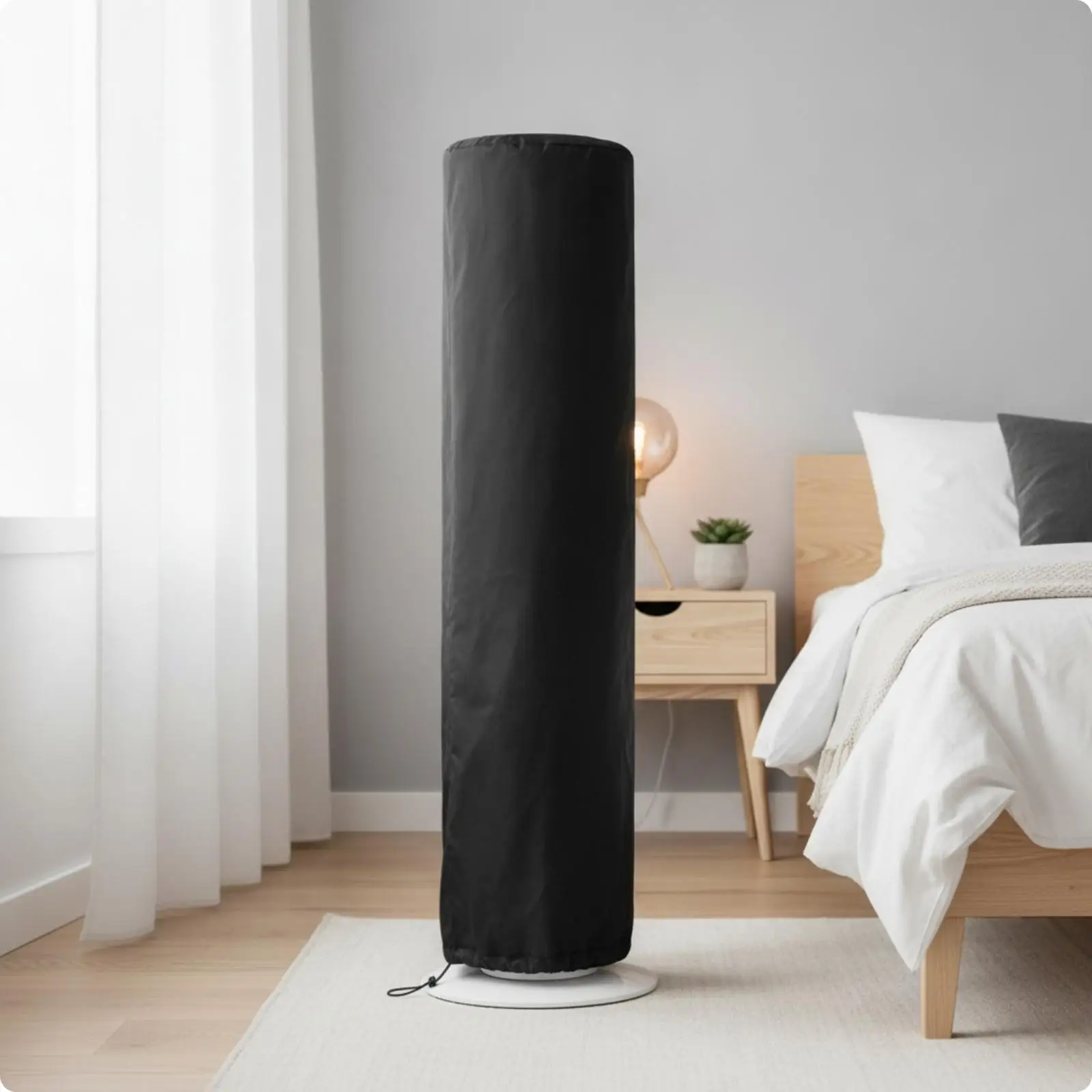 Standing Fan Cover with Drawstring Dustproof Standing Fan Cover Guard for Storage, Living Room, Bedroom
