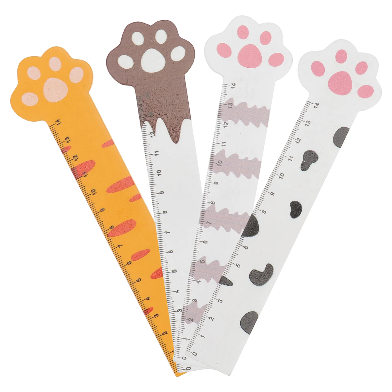 8 Pcs Bookmarks Measuring Ruler Creative Rulers Cartoon Lovely Straight Stationery Wooden Child